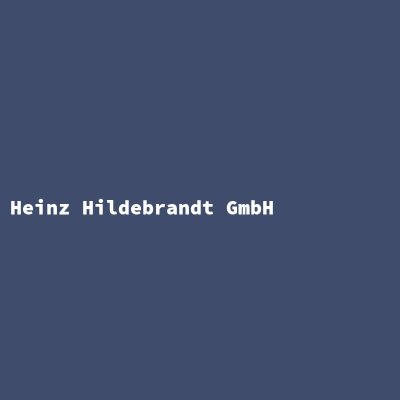 Hersteller: Heinz Hildebrandt GmbH